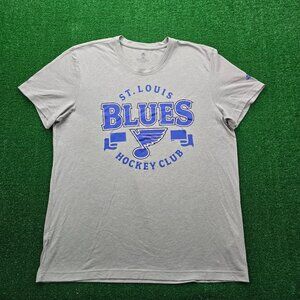 St Louis Blues Tshirt Mens XL Gray‎ Short Sleeve Adidas NHL Hockey Club Athletic